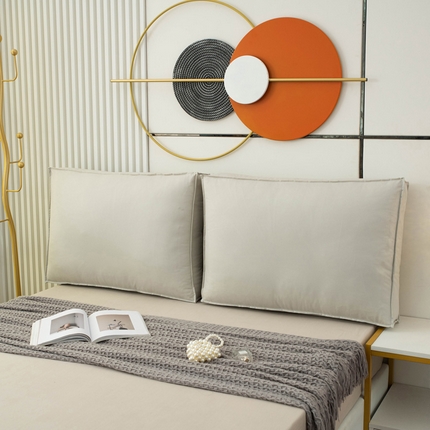 91家纺网 家纺一手货源 找家纺 美达人 2023新款大面包款科技布床头靠背 梵高灰