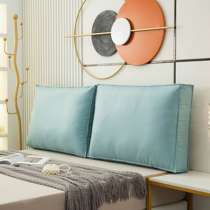 91家纺网 家纺一手货源 找家纺 美达人 2023新款大面包款科技布床头靠背 翠绿