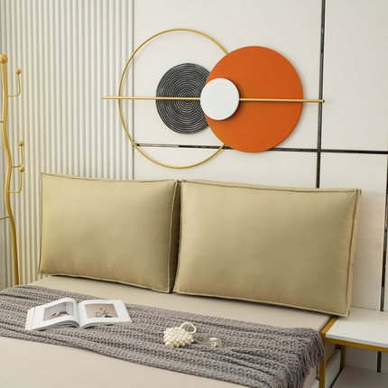 91家纺网 家纺一手货源 找家纺 美达人 2023新款大面包款科技布床头靠背 棕茶色