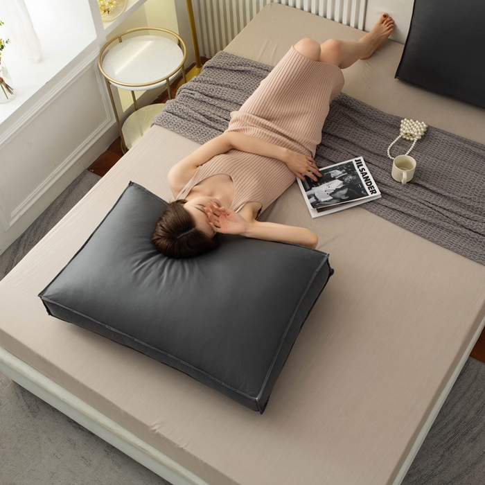 91家纺网 家纺一手货源 找家纺 美达人 2023新款大面包款科技布床头靠背 深灰