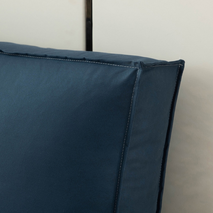 91家纺网 家纺一手货源 找家纺 美达人 2023新款大面包款科技布床头靠背 琉璃蓝