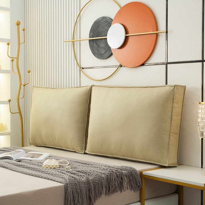 91家纺网 家纺一手货源 找家纺 美达人 2023新款大面包款科技布床头靠背 棕茶色