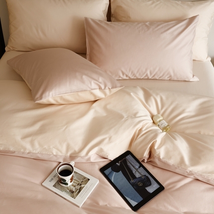 寐眠 2023新款100支纯棉套件单枕套 冰透粉香草米