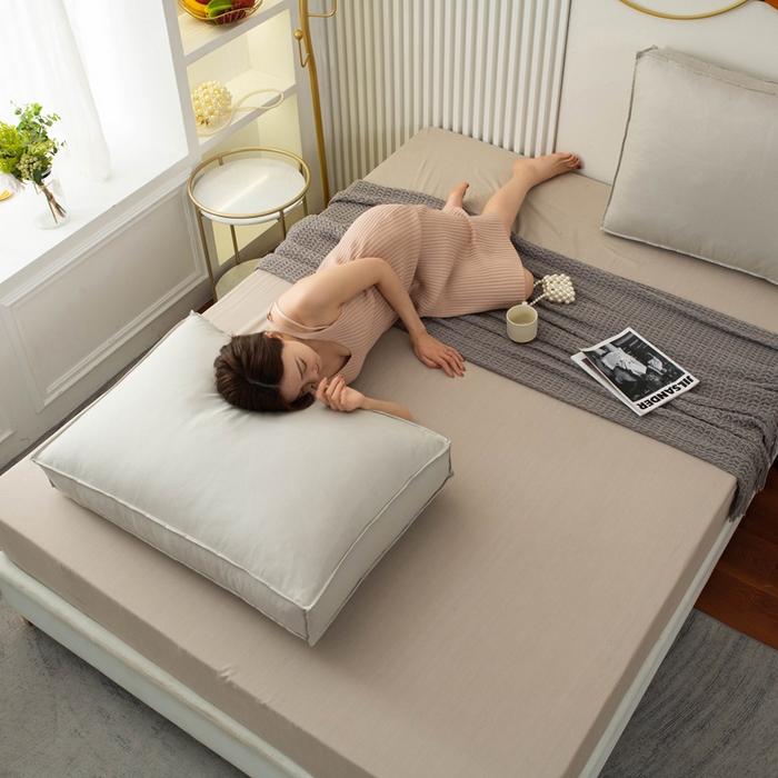 91家纺网 家纺一手货源 找家纺 美达人 2023新款大面包款科技布床头靠背 梵高灰