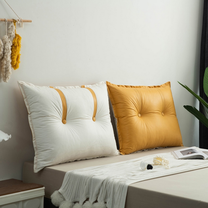 91家纺网 家纺一手货源 找家纺 美达人家纺2023新款AB面款科技布双色靠背 绚丽橙