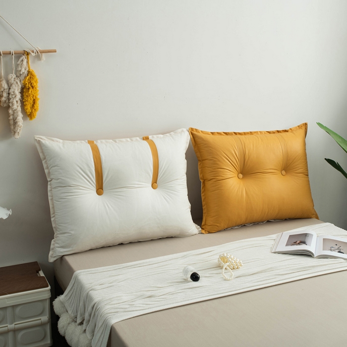 91家纺网 家纺一手货源 找家纺 美达人家纺2023新款AB面款科技布双色靠背 绚丽橙