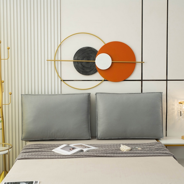 91家纺网 家纺一手货源 找家纺 美达人 2023新款大面包款科技布床头靠背 葭灰