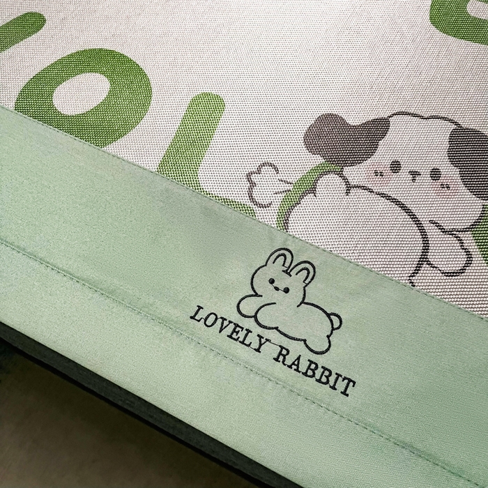 91家纺网 家纺一手货源 找家纺 慕尚家纺 2025新款简约数码印花冰藤席平铺+床笠款 调皮狗-平铺