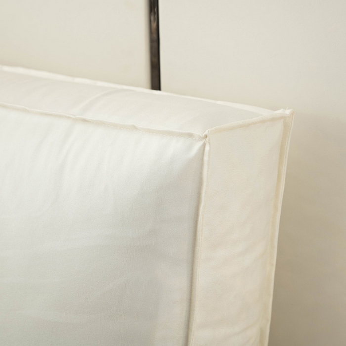 91家纺网 家纺一手货源 找家纺 美达人 2023新款大面包款科技布床头靠背 荼白