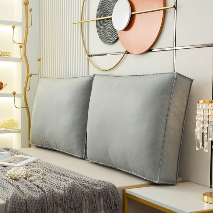 91家纺网 家纺一手货源 找家纺 美达人 2023新款大面包款科技布床头靠背 葭灰