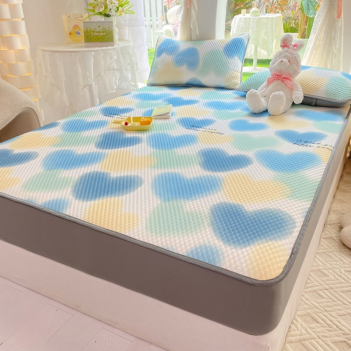 91家纺网 家纺一手货源 找家纺 （总）云家 2023新款3D冰豆豆凉席三件套床笠款席子凉席空调席软席