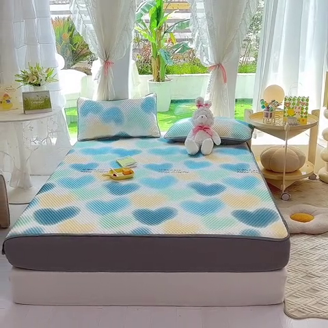 91家纺网 家纺一手货源 找家纺 （总）云家 2023新款3D冰豆豆凉席三件套床笠款席子凉席空调席软席