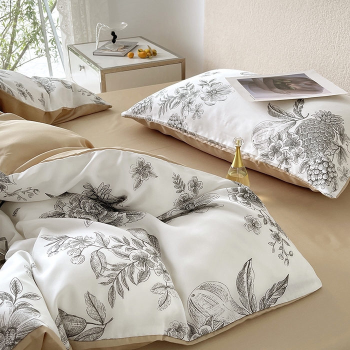 91家纺网 家纺一手货源 找家纺 （总）千朵 2023新款莱赛尔纤维冰激凌系列四件套（三）