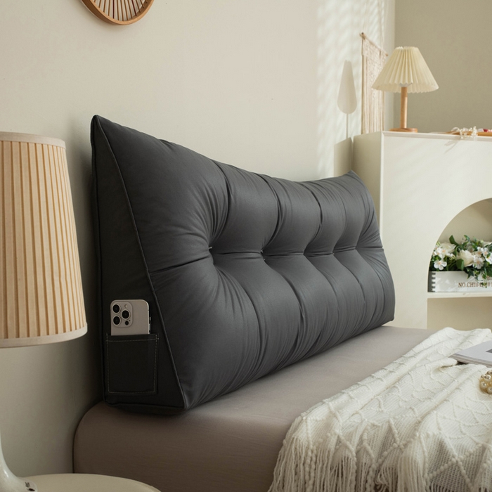 91家纺网 家纺一手货源 找家纺 美达人家纺2023新款三角款科技布三角靠背 深十灰