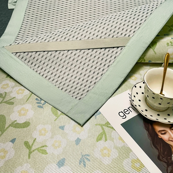 91家纺网 家纺一手货源 找家纺 慕尚家纺 2025新款简约数码印花冰藤席平铺+床笠款 小碎花-平铺