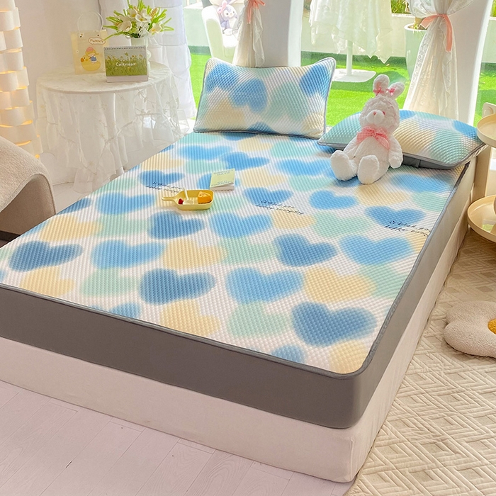 91家纺网 家纺一手货源 找家纺 （总）云家 2023新款3D冰豆豆凉席三件套床笠款席子凉席空调席软席