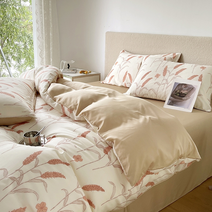 91家纺网 家纺一手货源 找家纺 千朵 2023新款莱赛尔纤维冰激凌系列四件套（三） 稻香