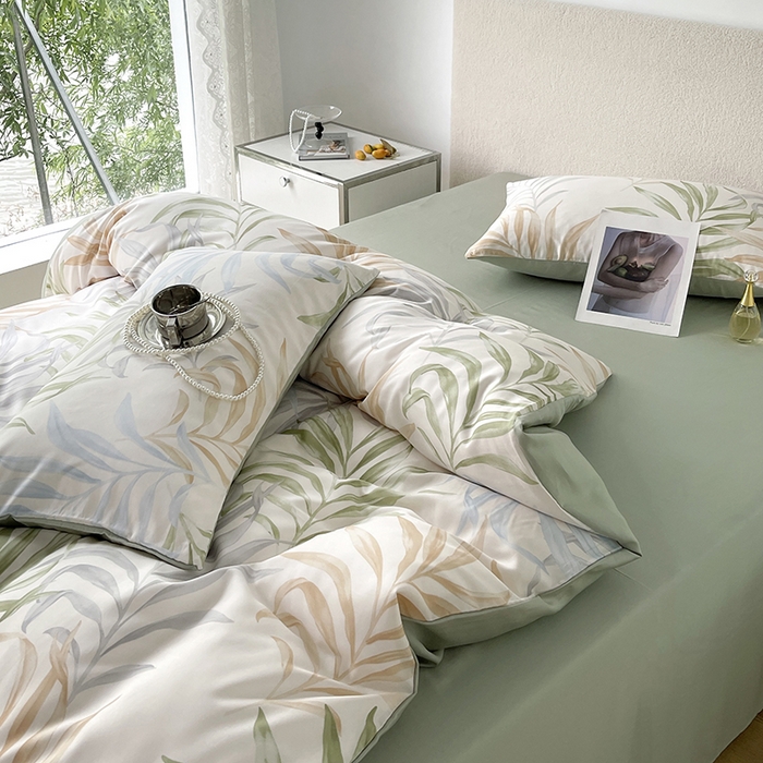 91家纺网 家纺一手货源 找家纺 千朵 2023新款莱赛尔纤维冰激凌系列四件套（三） 塞米琳