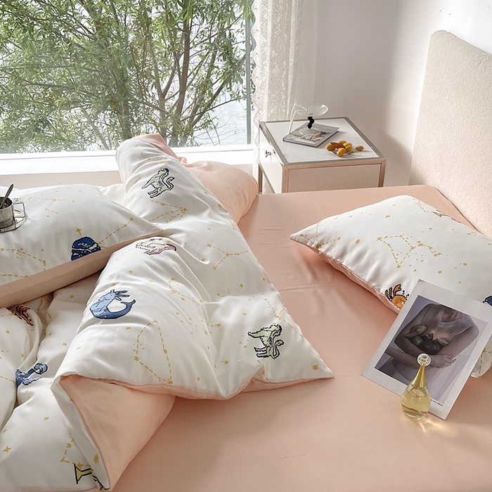 91家纺网 家纺一手货源 找家纺 千朵 2023新款莱赛尔纤维冰激凌系列四件套（三） 星座