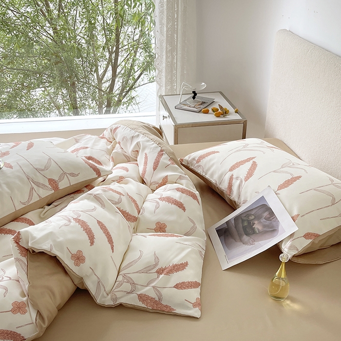 91家纺网 家纺一手货源 找家纺 千朵 2023新款莱赛尔纤维冰激凌系列四件套（三） 稻香