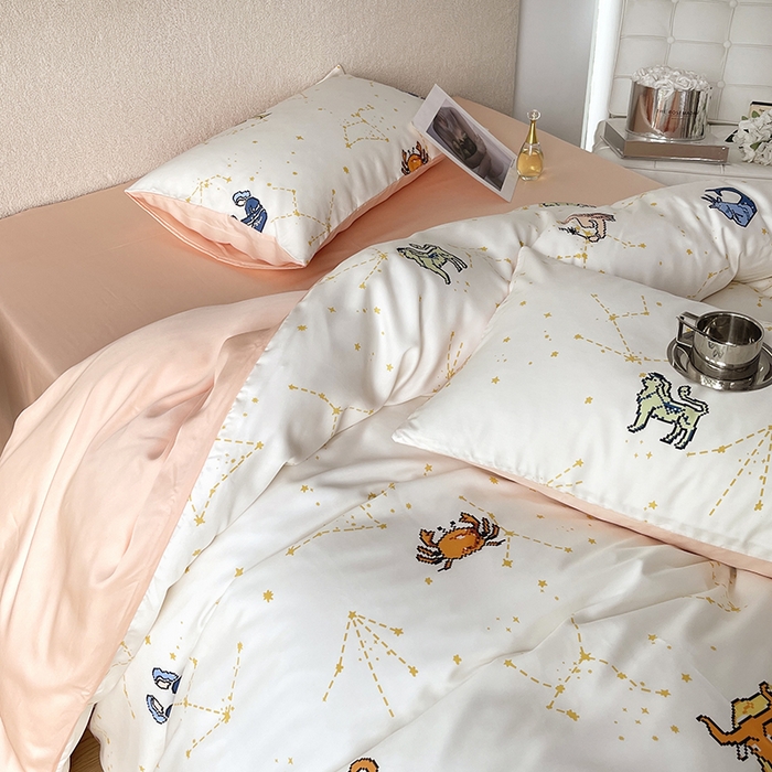 91家纺网 家纺一手货源 找家纺 千朵 2023新款莱赛尔纤维冰激凌系列四件套（三） 星座