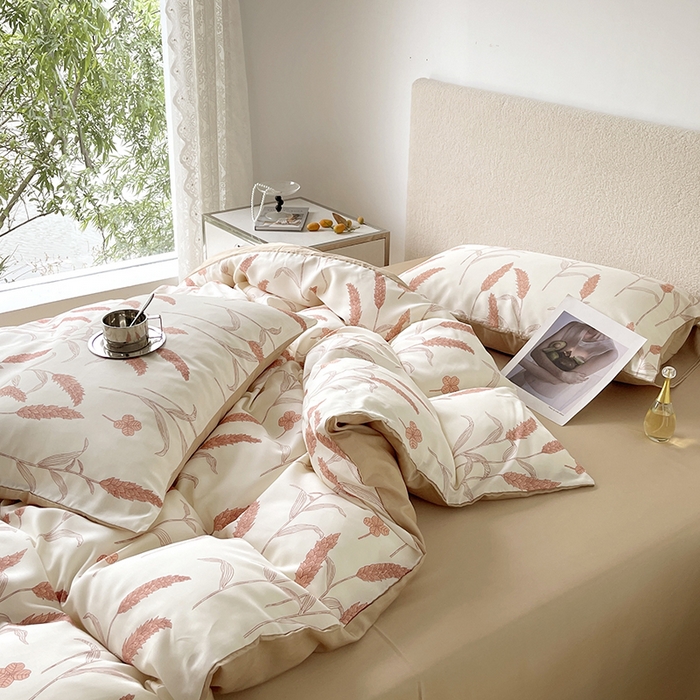 91家纺网 家纺一手货源 找家纺 千朵 2023新款莱赛尔纤维冰激凌系列四件套（三） 稻香