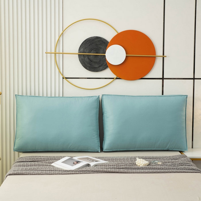 91家纺网 家纺一手货源 找家纺 美达人 2023新款大面包款科技布床头靠背 翠绿