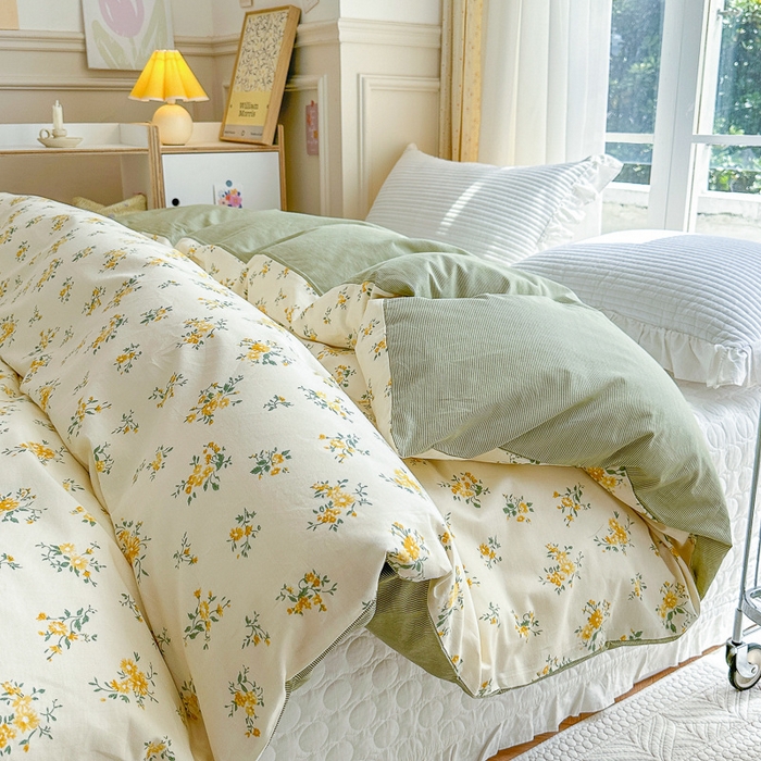 91家纺网 家纺一手货源 找家纺 清雅福2023新款春夏13372小清新系列-单被套 奈美