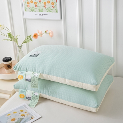 （总）织布人 2023新款A类提花直角云朵舒适枕