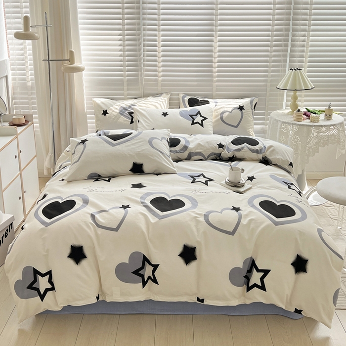 91家纺网 家纺一手货源 找家纺 梦家居 2023春季新品小清新系列3-全棉四件套 天使星