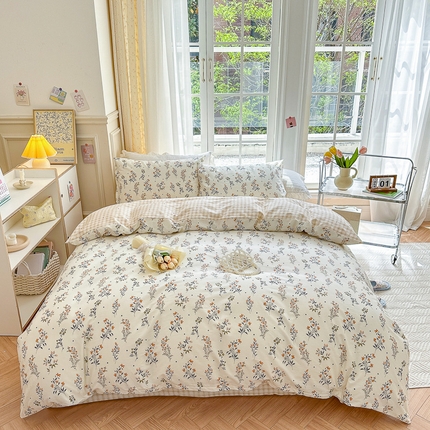 91家纺网 家纺一手货源 找家纺 清雅福 2023新款春夏13372小清新系列床上四件套 清香花蔓