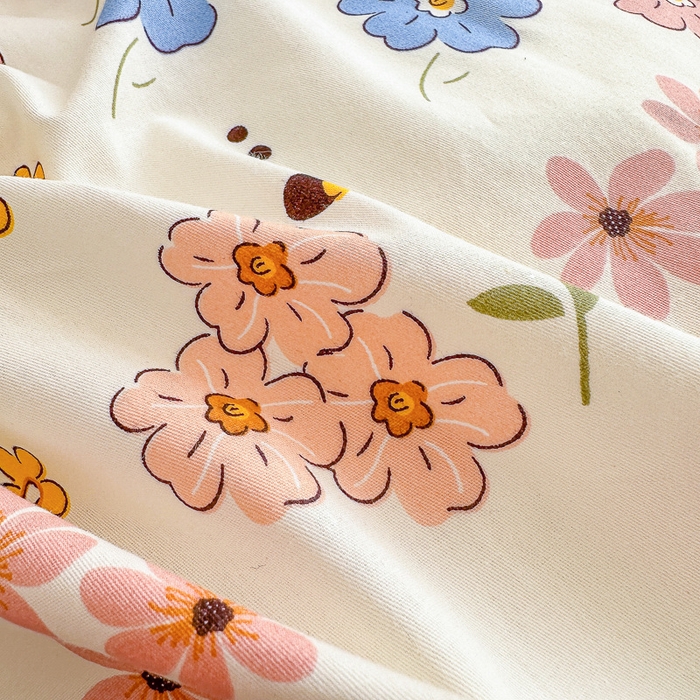 91家纺网 家纺一手货源 找家纺 清雅福2023新款春夏13372小清新系列-单被套 花仙兔