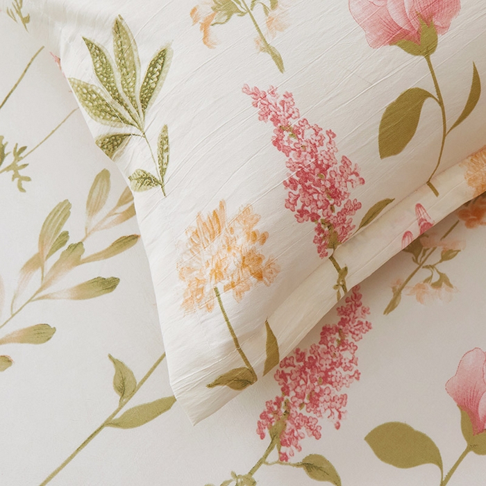 91家纺网 家纺一手货源 找家纺 梦舒羽 2025新款水洗棉麻单人宿舍亲肤枕套 繁花似锦