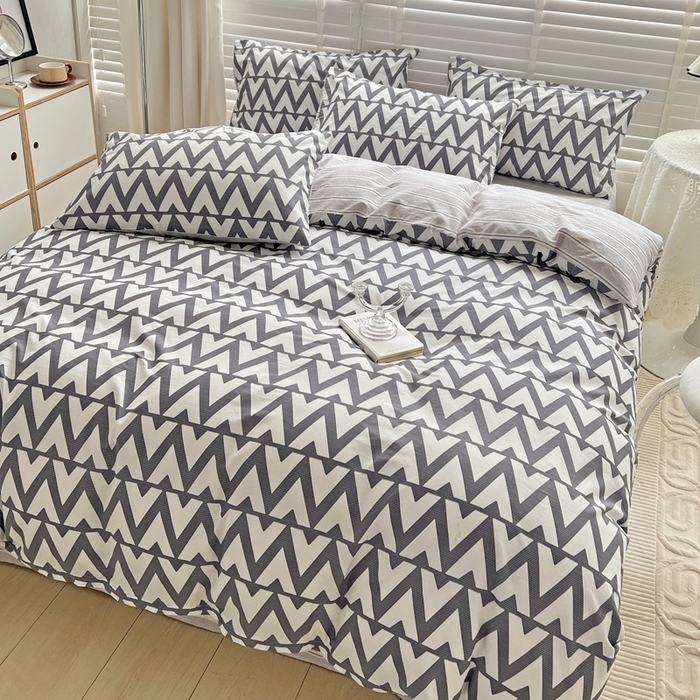 91家纺网 家纺一手货源 找家纺 梦家居 2023春季新品小清新系列3-全棉单被套 格拉