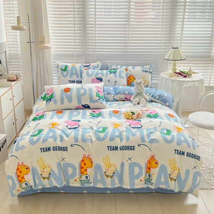 91家纺网 家纺一手货源 找家纺 （总）梦家居2023新款小猪佩奇系列全棉单被套