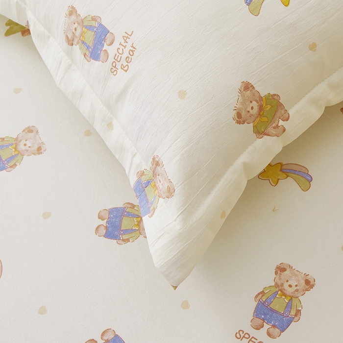 91家纺网 家纺一手货源 找家纺 梦舒羽 2025新款水洗棉麻单人宿舍亲肤枕套 童话乐园