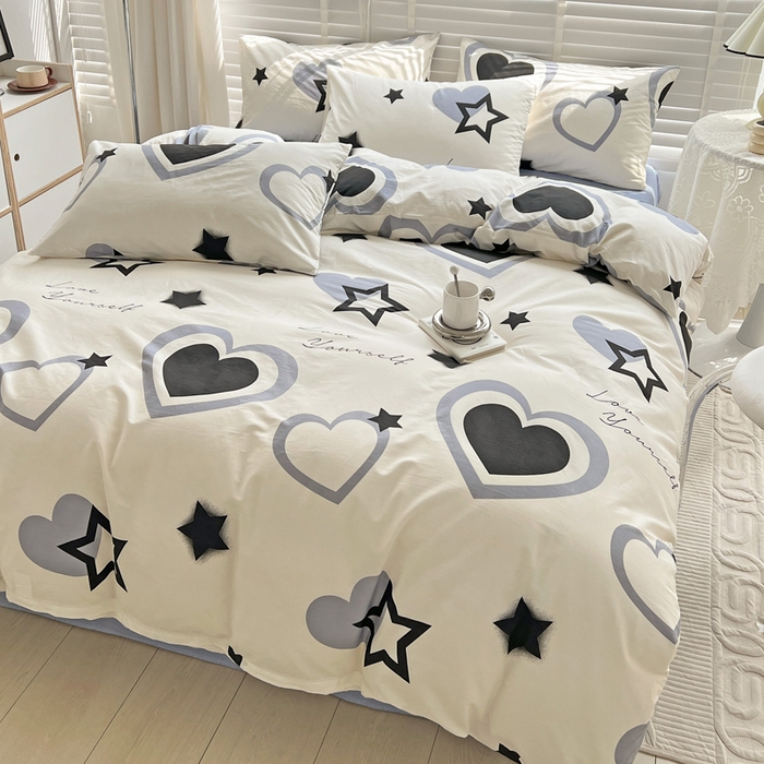 91家纺网 家纺一手货源 找家纺 梦家居 2023春季新品小清新系列3-全棉四件套 天使星