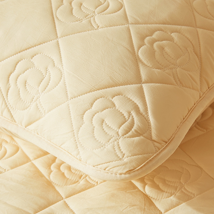 91家纺网 家纺一手货源 找家纺 新款 水洗棉麻单人宿舍亲肤夹棉枕套 鹅黄色