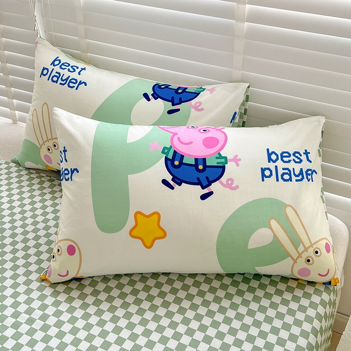 91家纺网 家纺一手货源 找家纺 梦家居2023新款小猪佩奇系列全棉单被套 奇瑞