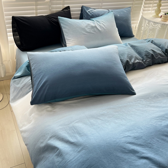 91家纺网 家纺一手货源 找家纺 梦家居 2023春季新品小清新系列3-全棉单被套 星空蓝