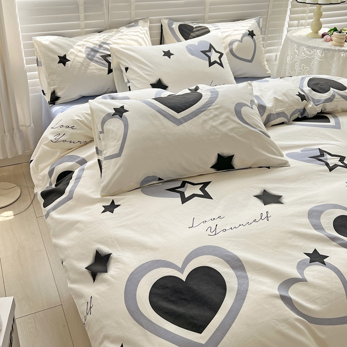 91家纺网 家纺一手货源 找家纺 梦家居 2023春季新品小清新系列3-全棉四件套 天使星