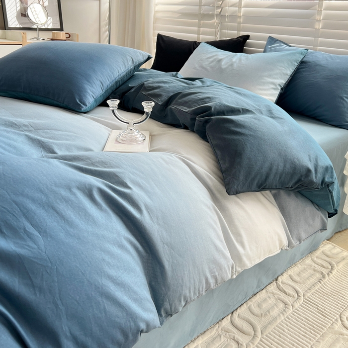 91家纺网 家纺一手货源 找家纺 梦家居 2023春季新品小清新系列3-全棉单被套 星空蓝