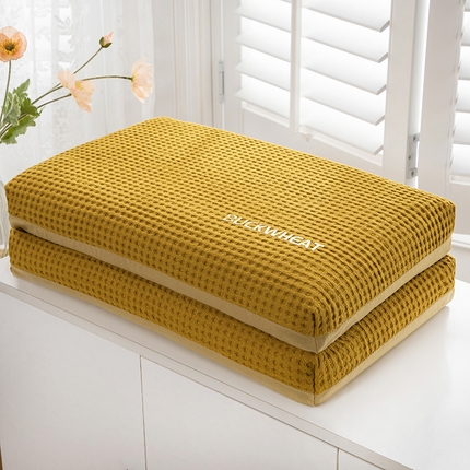 91家纺网 家纺一手货源 找家纺 （总）仁宇枕业 2023年新款 全棉华夫格全荞麦枕头