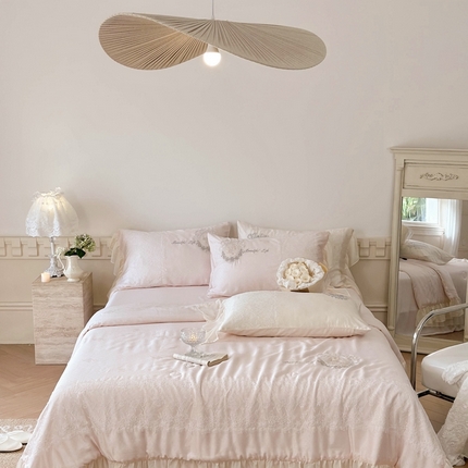 MIU缪家居 2023新款80支兰精天丝夏被 波点玫瑰 粉