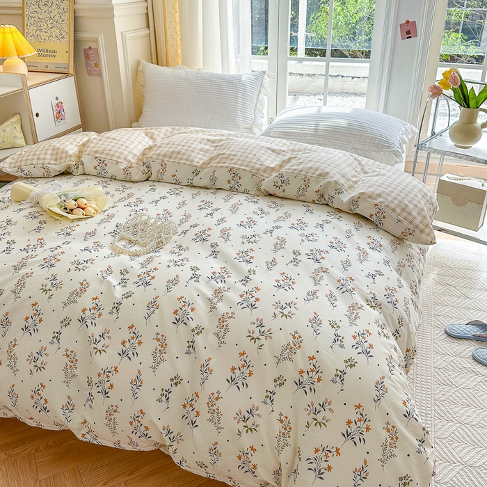 91家纺网 家纺一手货源 找家纺 清雅福2023新款春夏13372小清新系列-单被套 清香花蔓