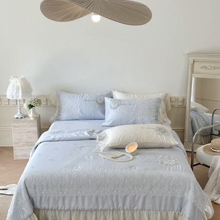 91家纺网 家纺一手货源 找家纺 （总）MIU缪家居 2023新款80支兰精天丝夏被 波点玫瑰