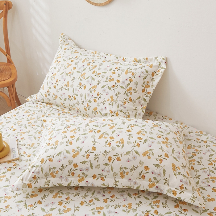 91家纺网 家纺一手货源 找家纺 梦舒羽 2025新款水洗棉麻单人宿舍亲肤枕套 小碎花