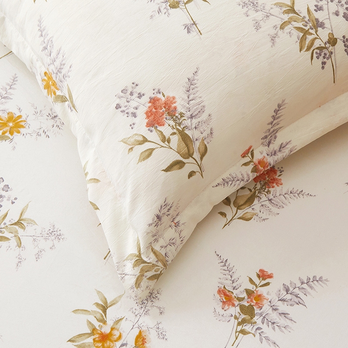 91家纺网 家纺一手货源 找家纺 梦舒羽 2025新款水洗棉麻单人宿舍亲肤枕套 花海