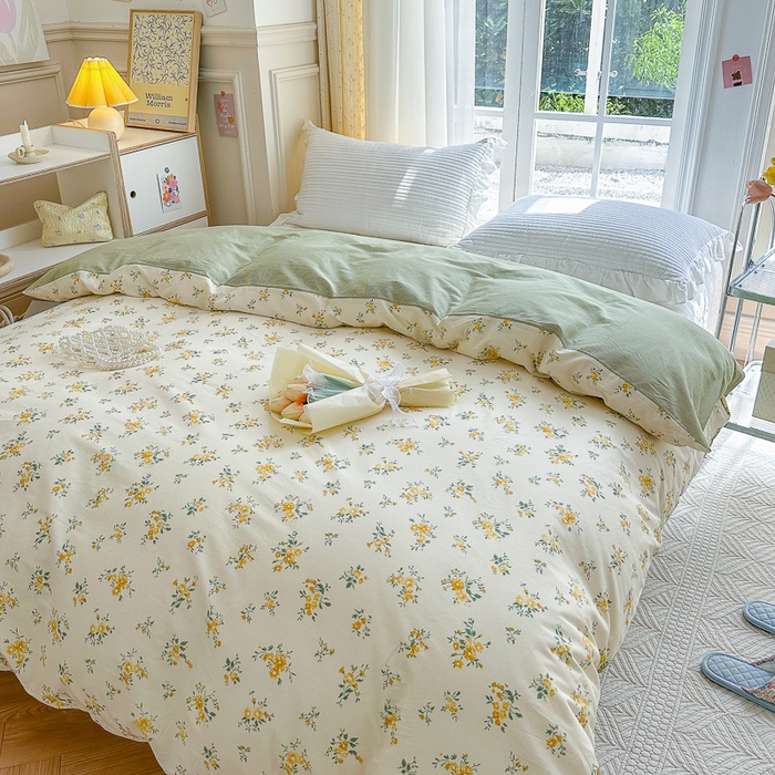 91家纺网 家纺一手货源 找家纺 清雅福2023新款春夏13372小清新系列-单被套 奈美