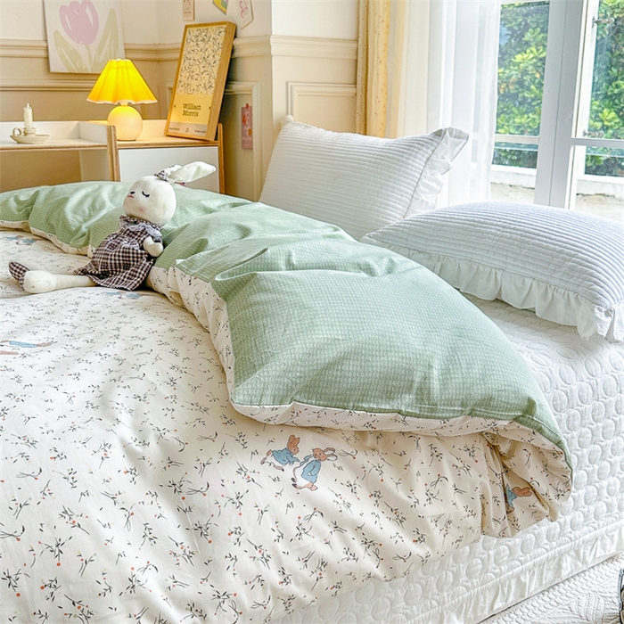 91家纺网 家纺一手货源 找家纺 清雅福2023新款春夏13372小清新系列-单被套 彼得兔